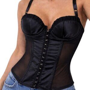 La Senza Vintage Y2K Corset Top Lace up back and Adjustable straps Size Small